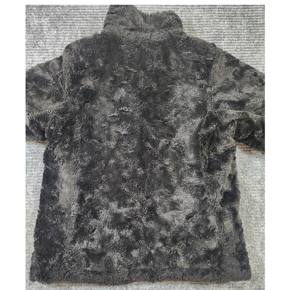 The North Face Jacket Girls Medium Black Reversible Fleece Puffer Mossbud Swirl - Picture 8 of 8